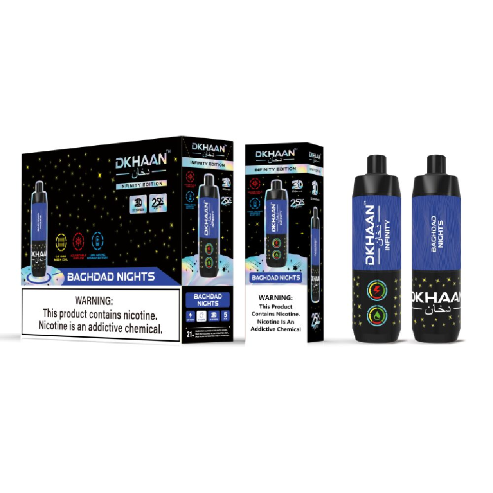 Dkhaan Infinity 25K Disposable Baghdad Nights with packaging