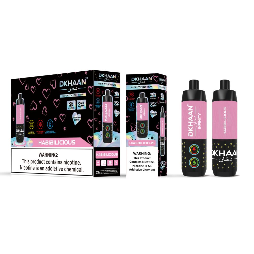 Dkhaan Infinity 25K Disposable Habibilicious with packaging