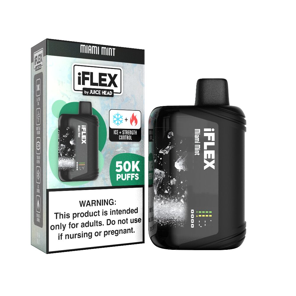 Juice Head iFlex Melatonin 50K Disposable - Miami Mint with Packaging