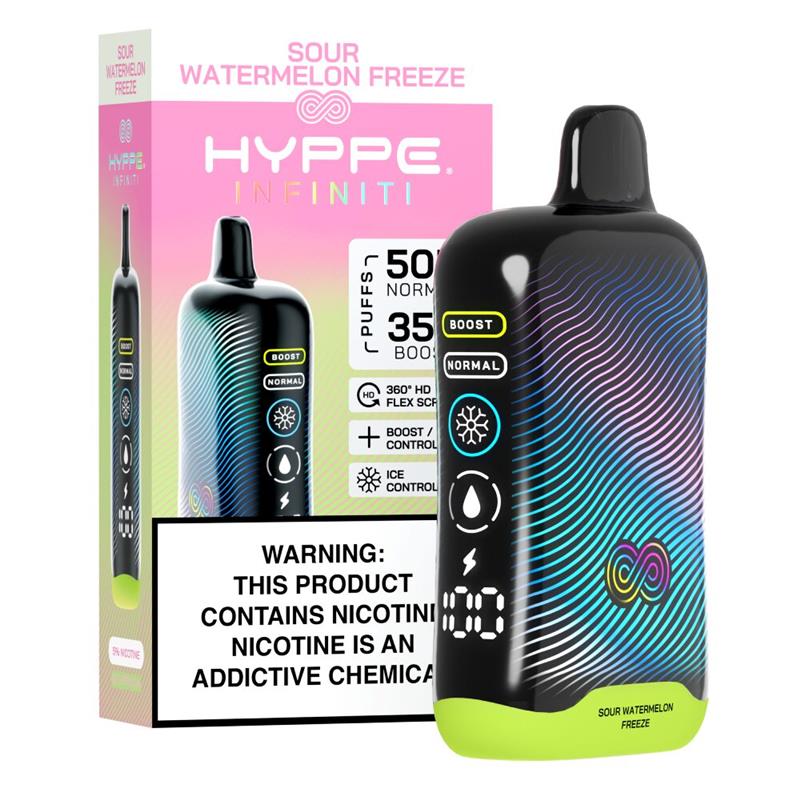 Hyppe Infiniti Disposable Sour Watermelon Freeze with packaging
