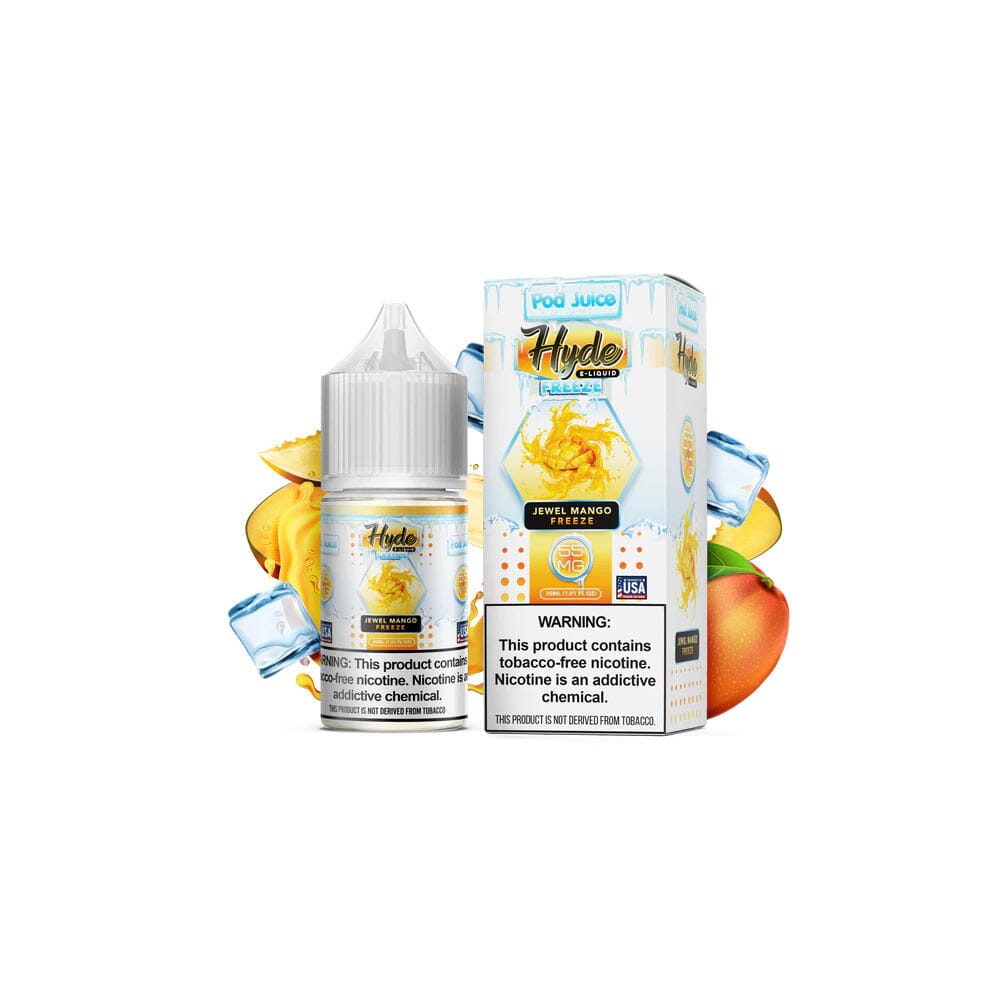 Jewel Mango Freeze by Pod Juice - Hyde TFN Salt 30mL with background