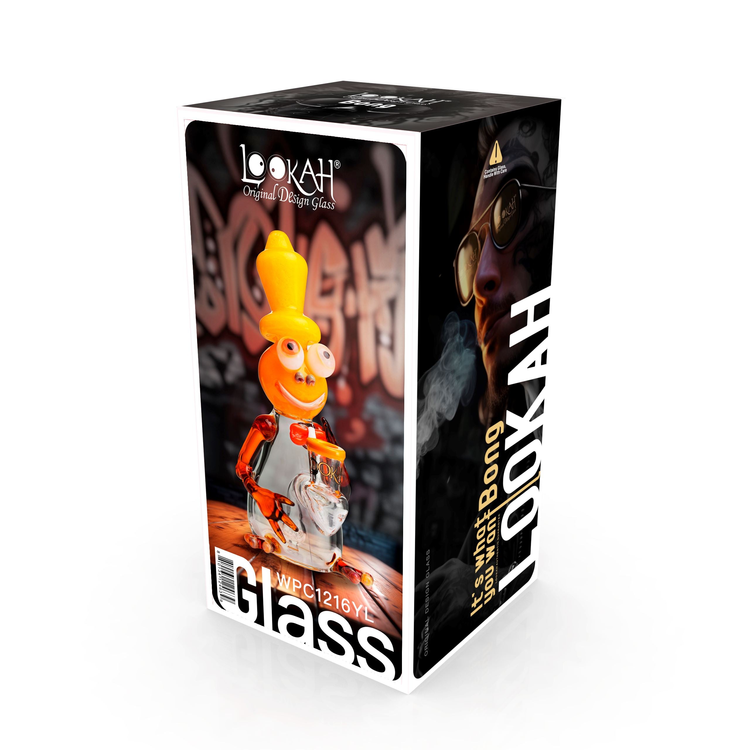 Lookah – 8” Cool Frog Dab Rig (WPC1216) Yellow with Packaging