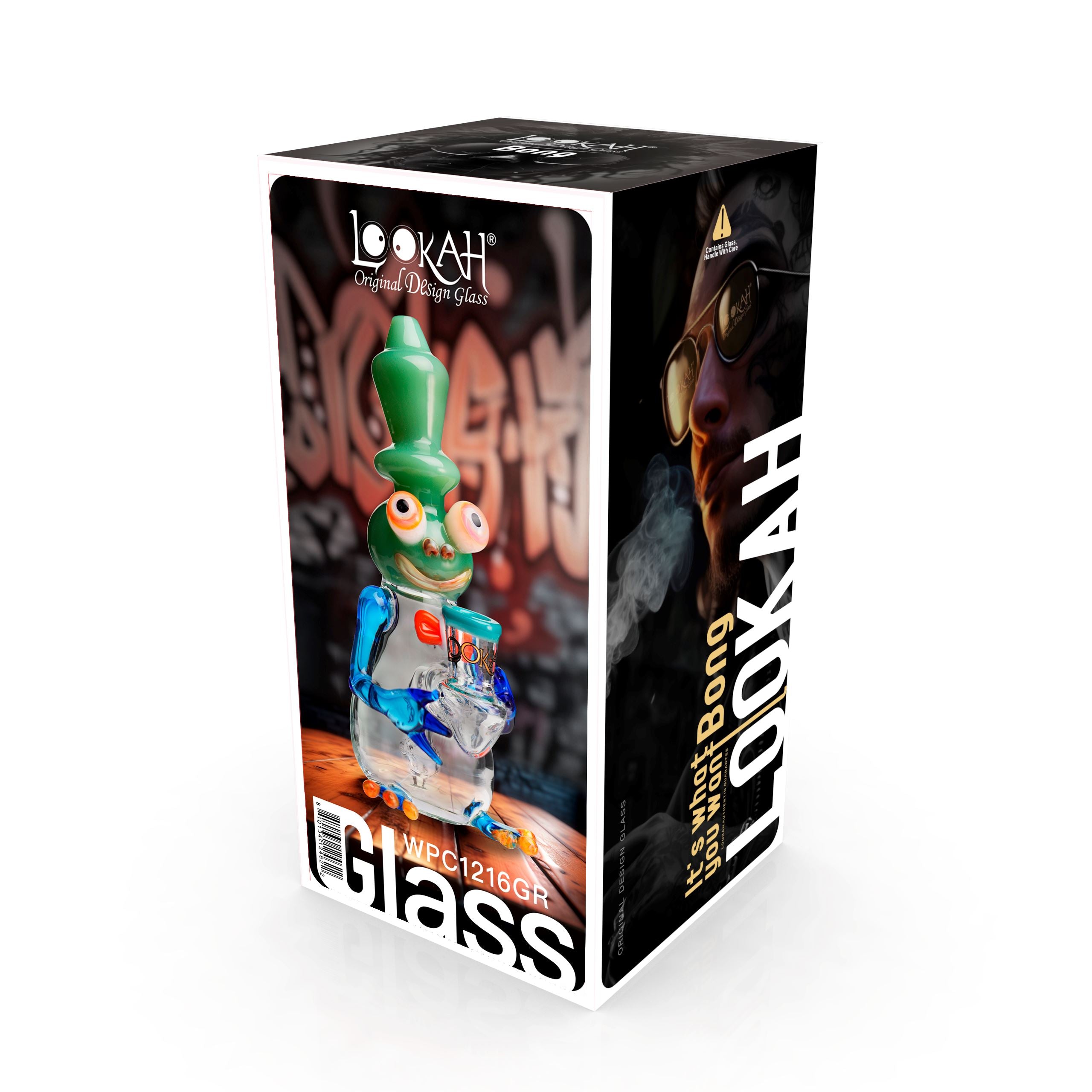 Lookah – 8” Cool Frog Dab Rig (WPC1216) Green with Packaging