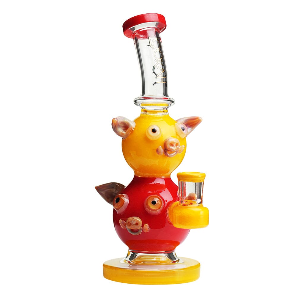 Lookah 9.5“ Cute Double Piggy Dab Rig (WPC1208) Yellow