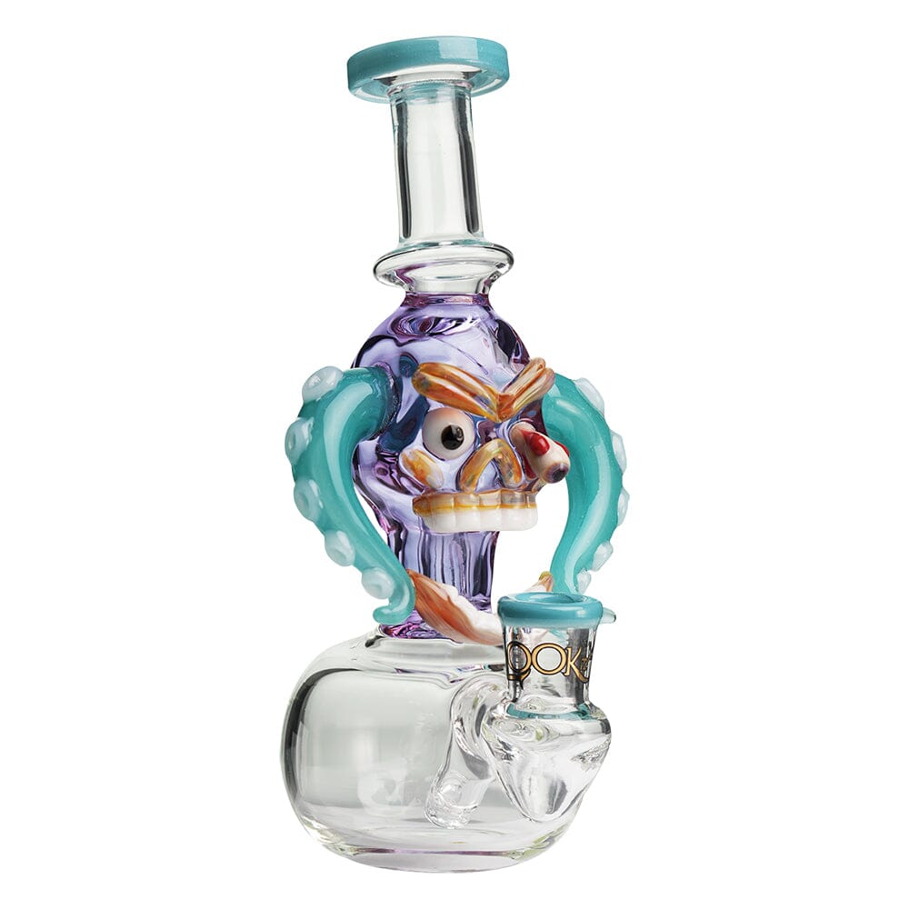 Lookah 8” Mini Cool Excitement Skull Dab Rig (WPC1214) Wathet Blue