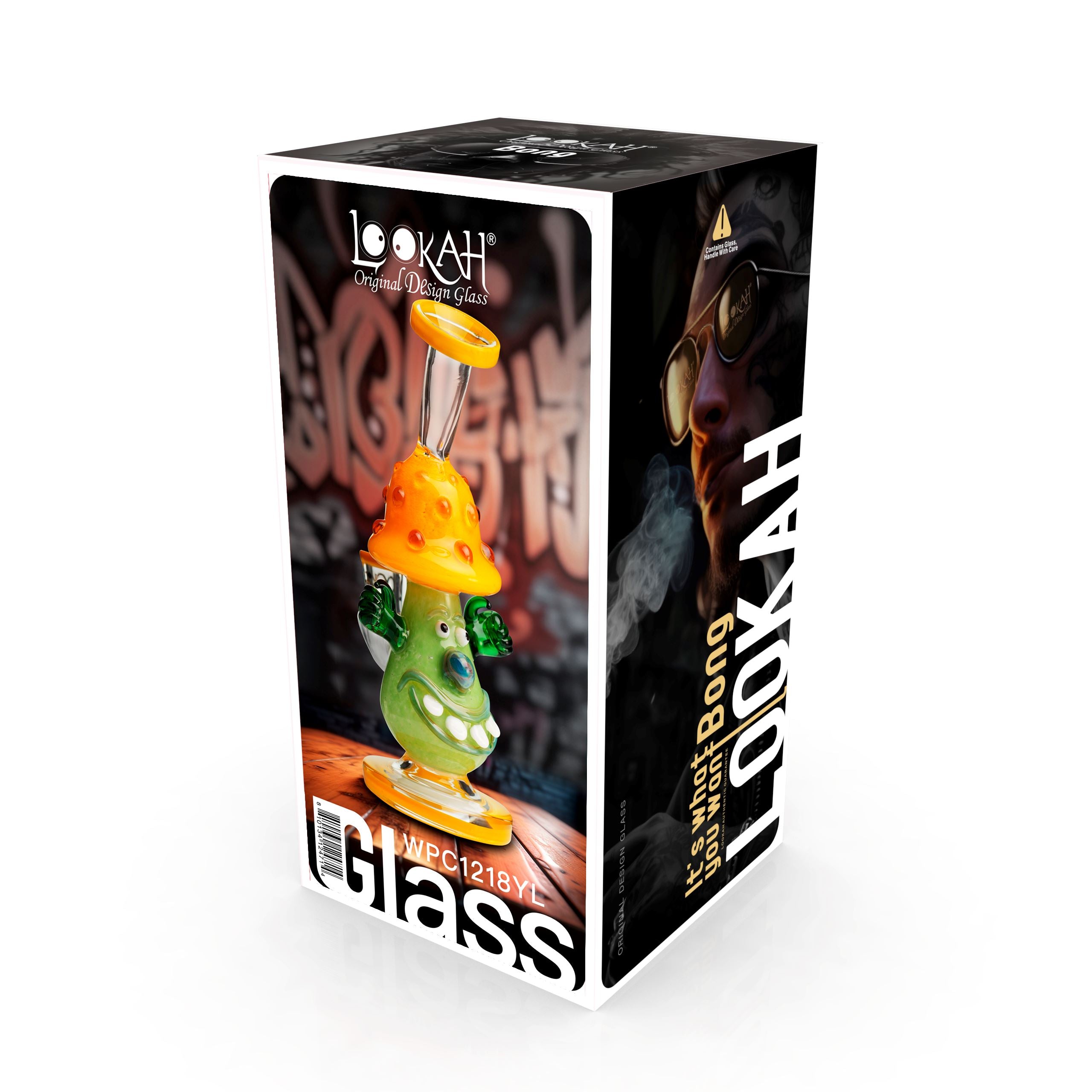 Lookah 8.3” Cute Clown Mushroom Dab Rig (WPC1218) Yellow with Packaging