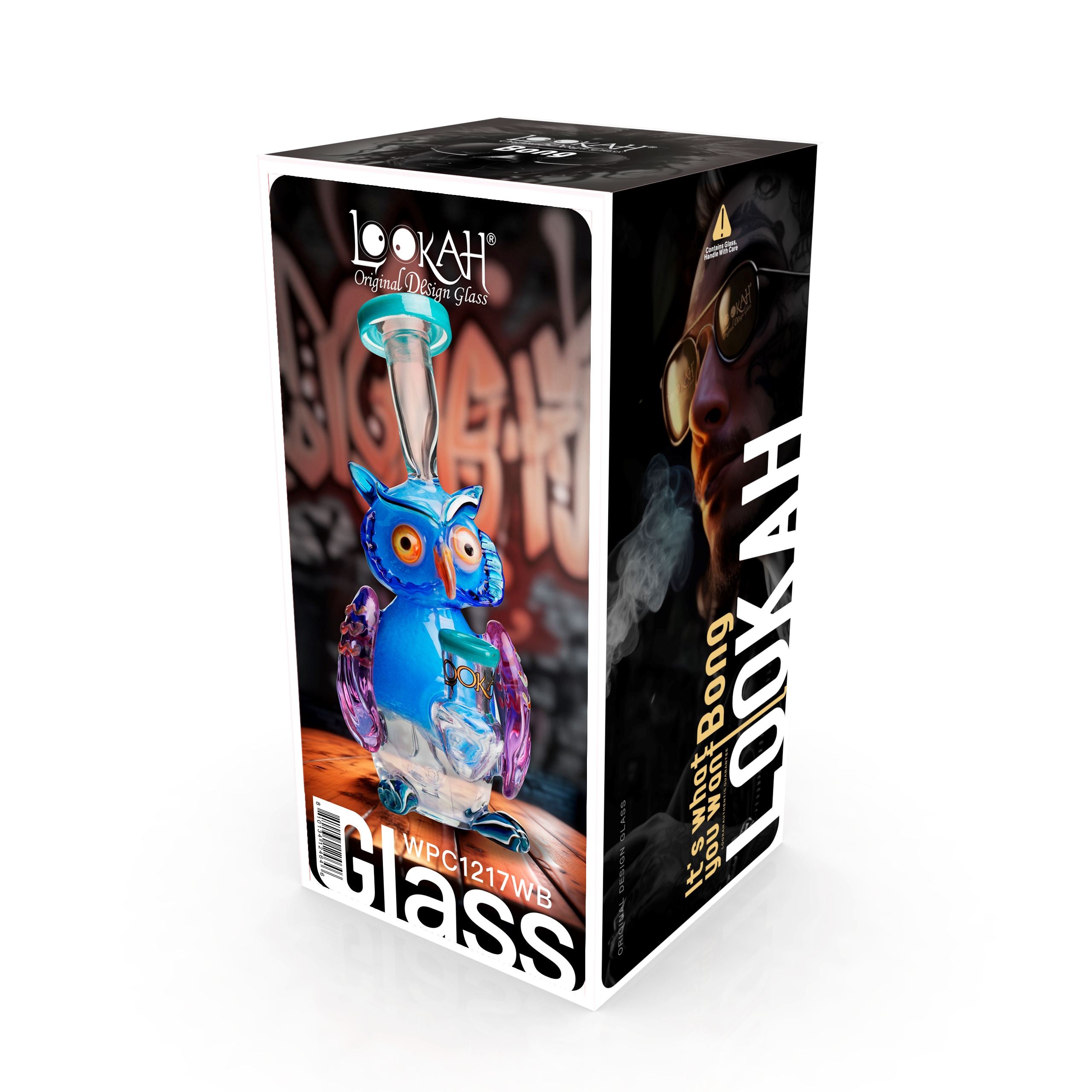 Lookah 7” Mini Cute Owl Dab Rig (WPC1217) Wathet Blue with Packaging