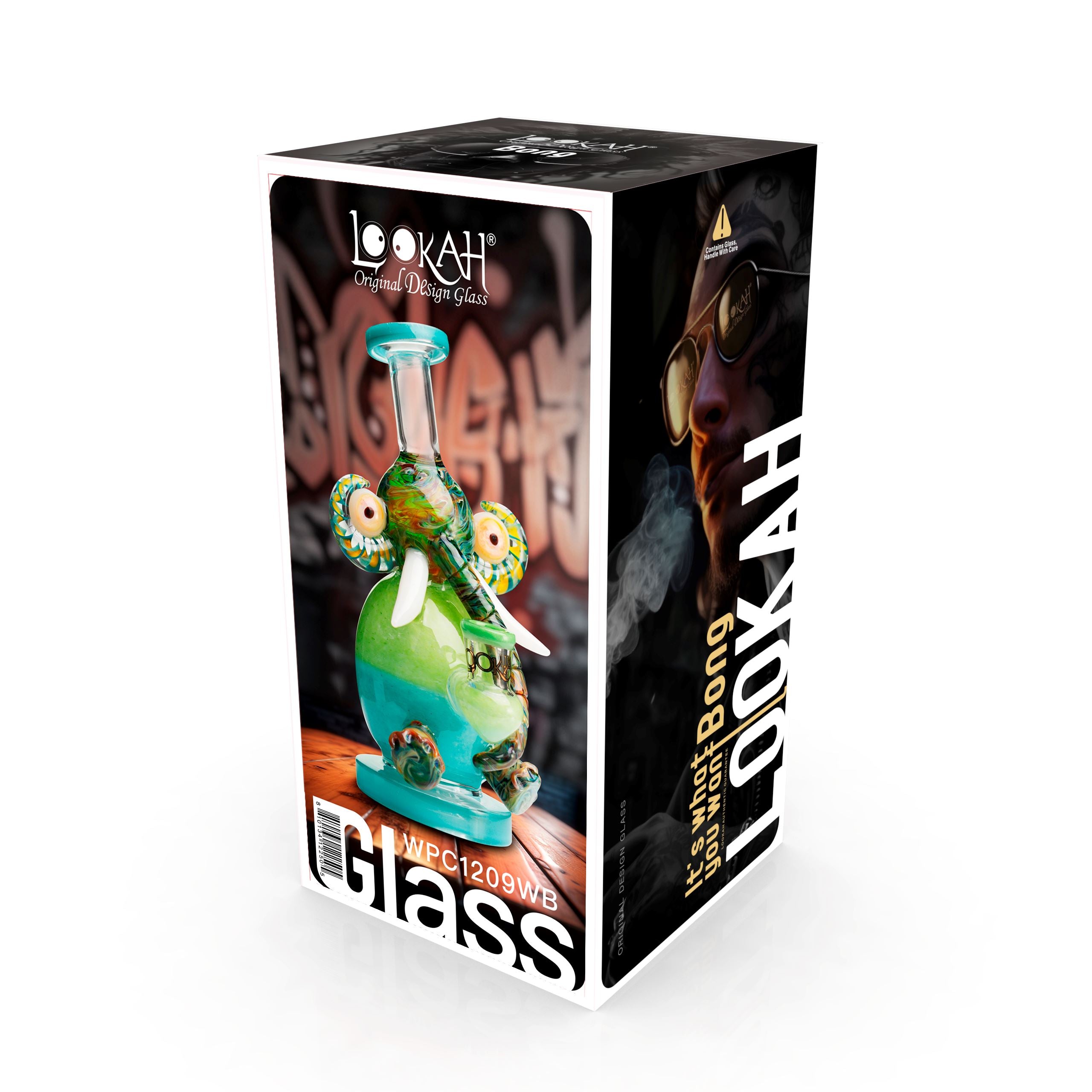 Lookah 8″ Mini Multicolored Elephant Dab Rig (WPC1209) Wathet Blue with Packaging