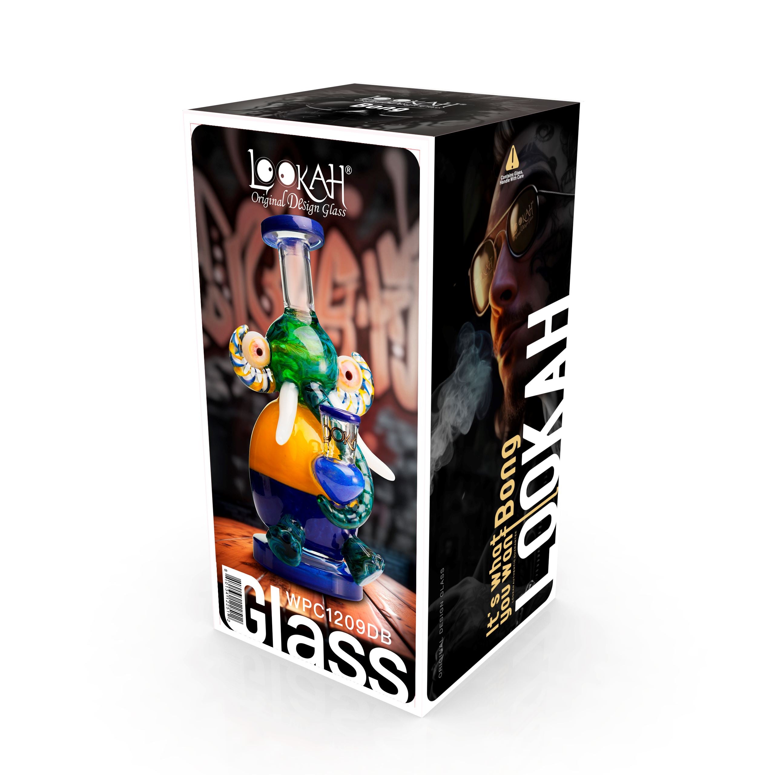 Lookah 8″ Mini Multicolored Elephant Dab Rig (WPC1209) Dark Blue with Packaging