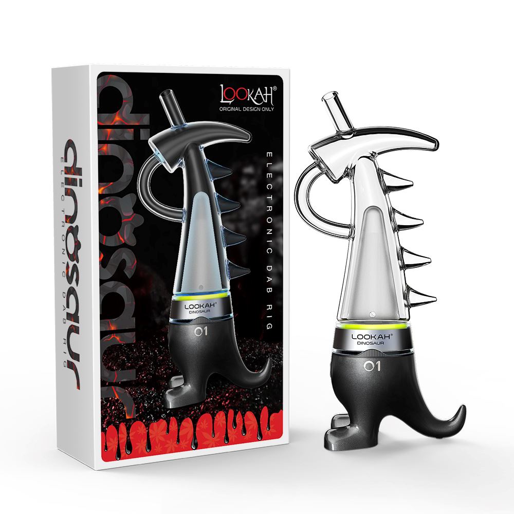 Lookah Dinosaur E-Dab Rig Black with packaging