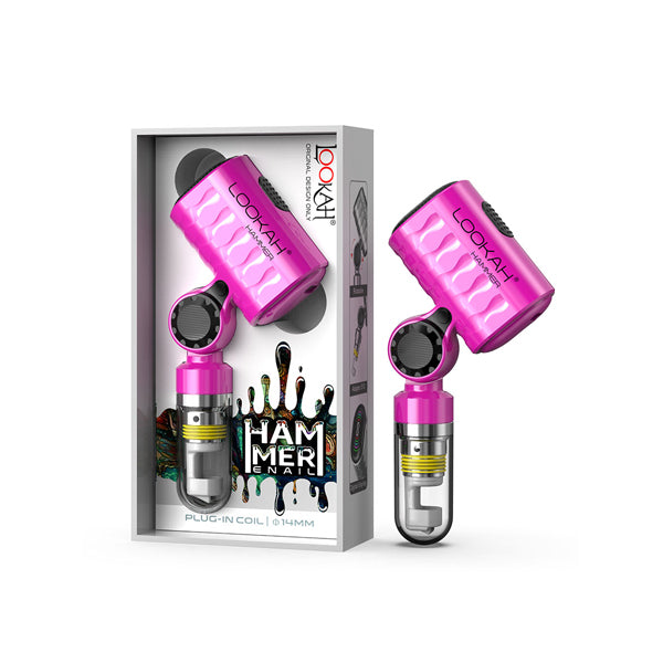Lookah (Wax Vaporizer) Hammer E-Rig pink with packaging