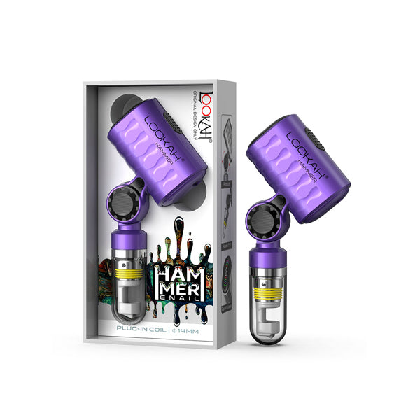 Lookah (Wax Vaporizer) Hammer E-Rig purple with packaging