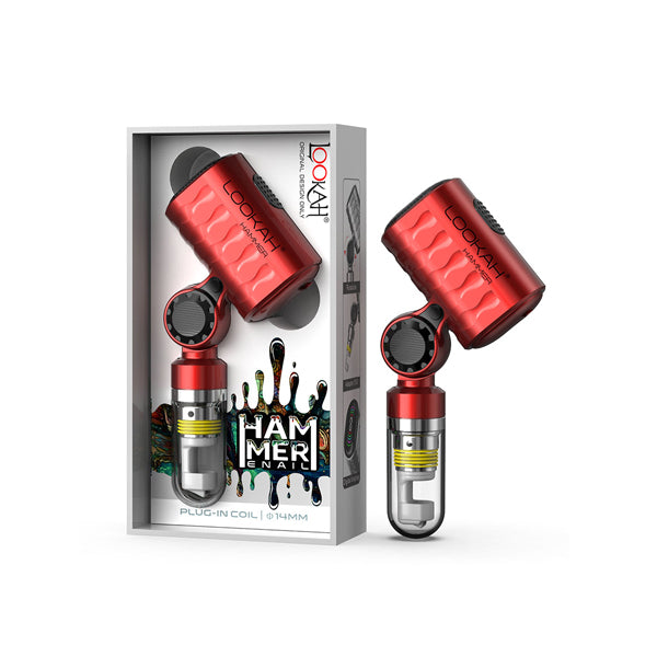 Lookah (Wax Vaporizer) Hammer E-Rig red with packaging