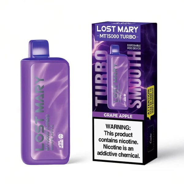 Lost Mary MT15000 Turbo Disposable grape apple with packaging