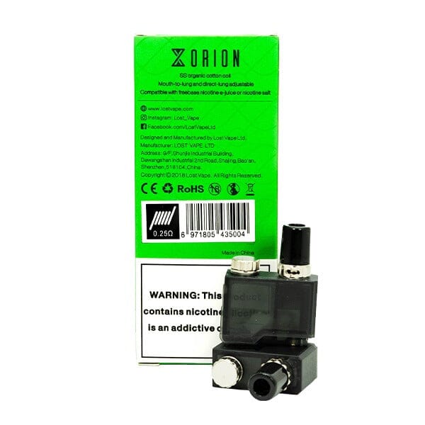 Lost Vape Orion DNA GO Replacement Cartridge (Pack of 2) 0.25ohm with packaging