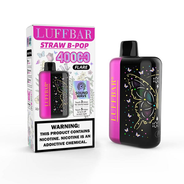 Luffbar Flare 40K Disposable straw-b-pop with packaging