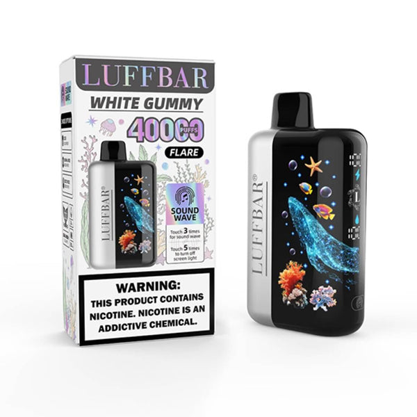 Luffbar Flare 40K Disposable white gummy with packaging