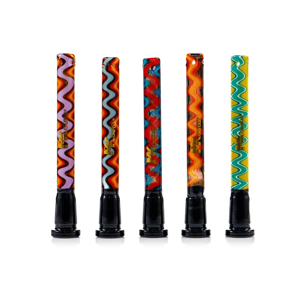 MKGlass MKDS10 Wigwag Glass Downstem | 12pc Counter Top Display - Assorted Colors
