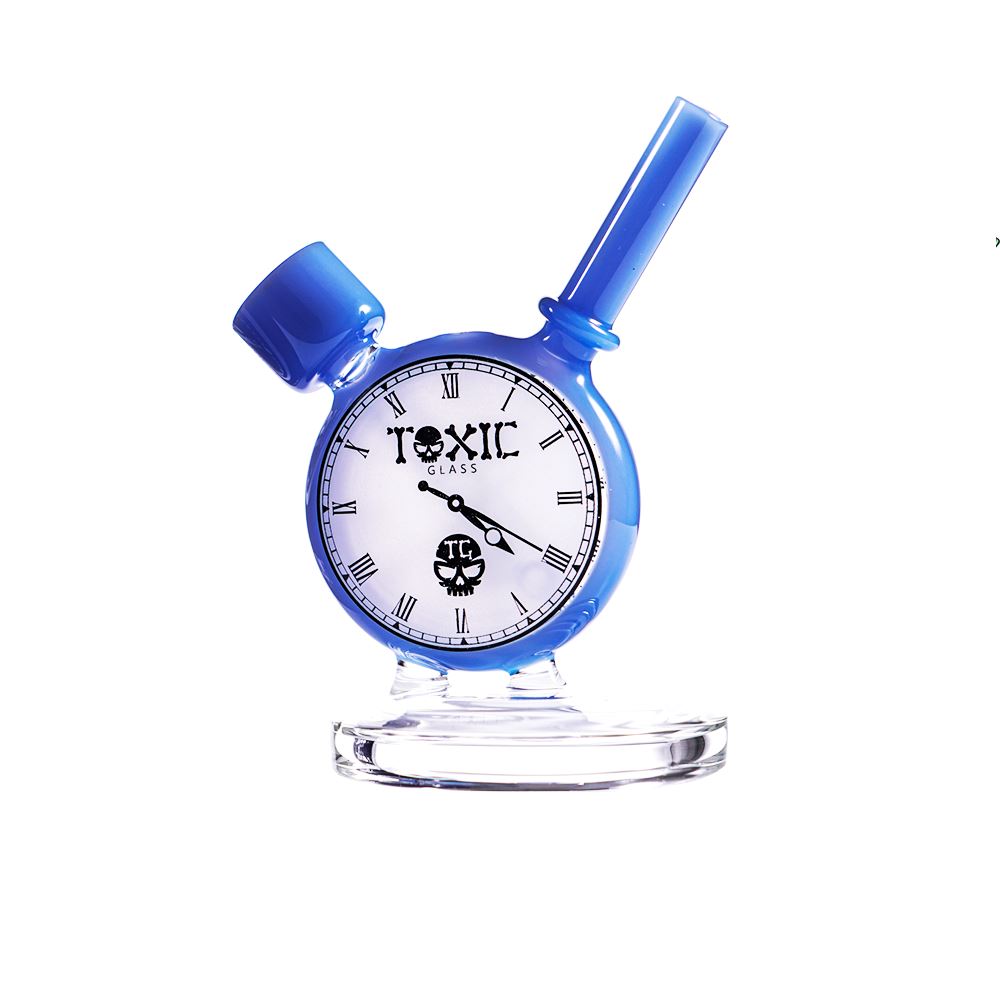 MKGlass TX43 Toxic 420 Clock Bubbler Dark Blue