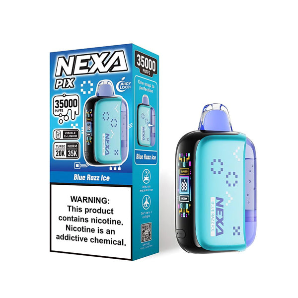 NEXA PIX 35K Disposable blue razz ice with packaging