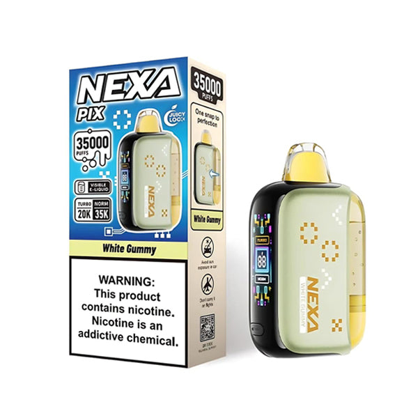 NEXA PIX 35K Disposable white gummy with packaging