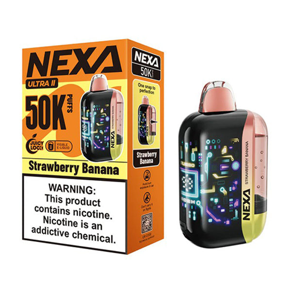 NEXA Ultra 2 50K Disposable strawberry banana with packaging