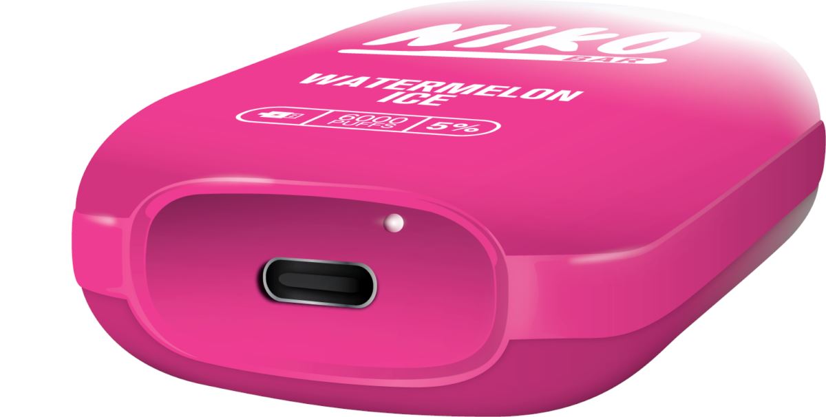 Niko Bar Disposable | 7000 Puffs | 15mL 50mg - Watermelon Ice bottom view