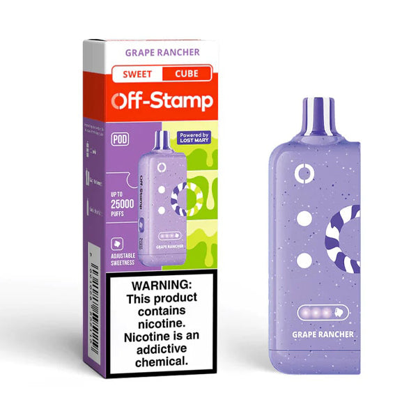 Off Stamp X Cube Disposable grape rancher with packaging