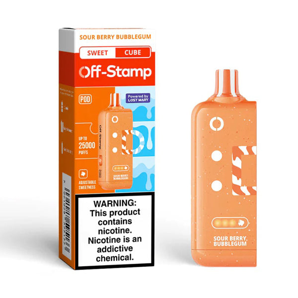 Off Stamp X Cube Disposable sour berry bubblegum with packaging