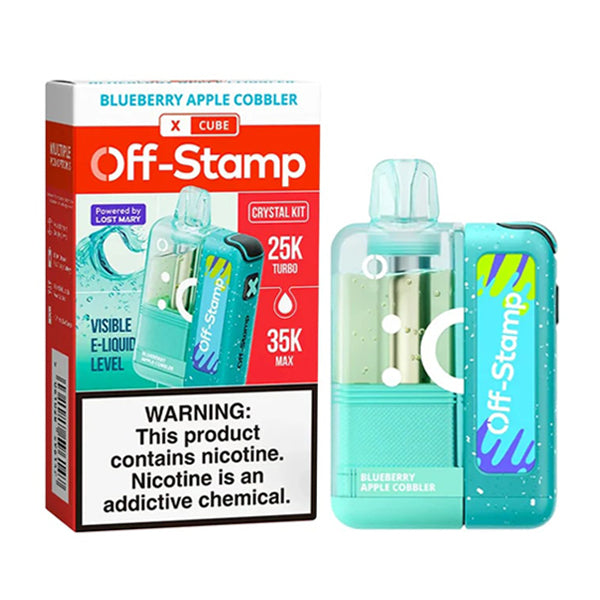 Off Stamp X Cube 35K Disposable Kit (Crystal Dispo + Power Dock) blueberry apple cobbler with packaging