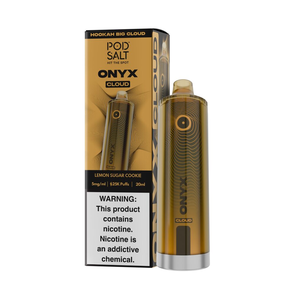 Onyx Cloud 25K Disposable lemon sugar cookie with packaging