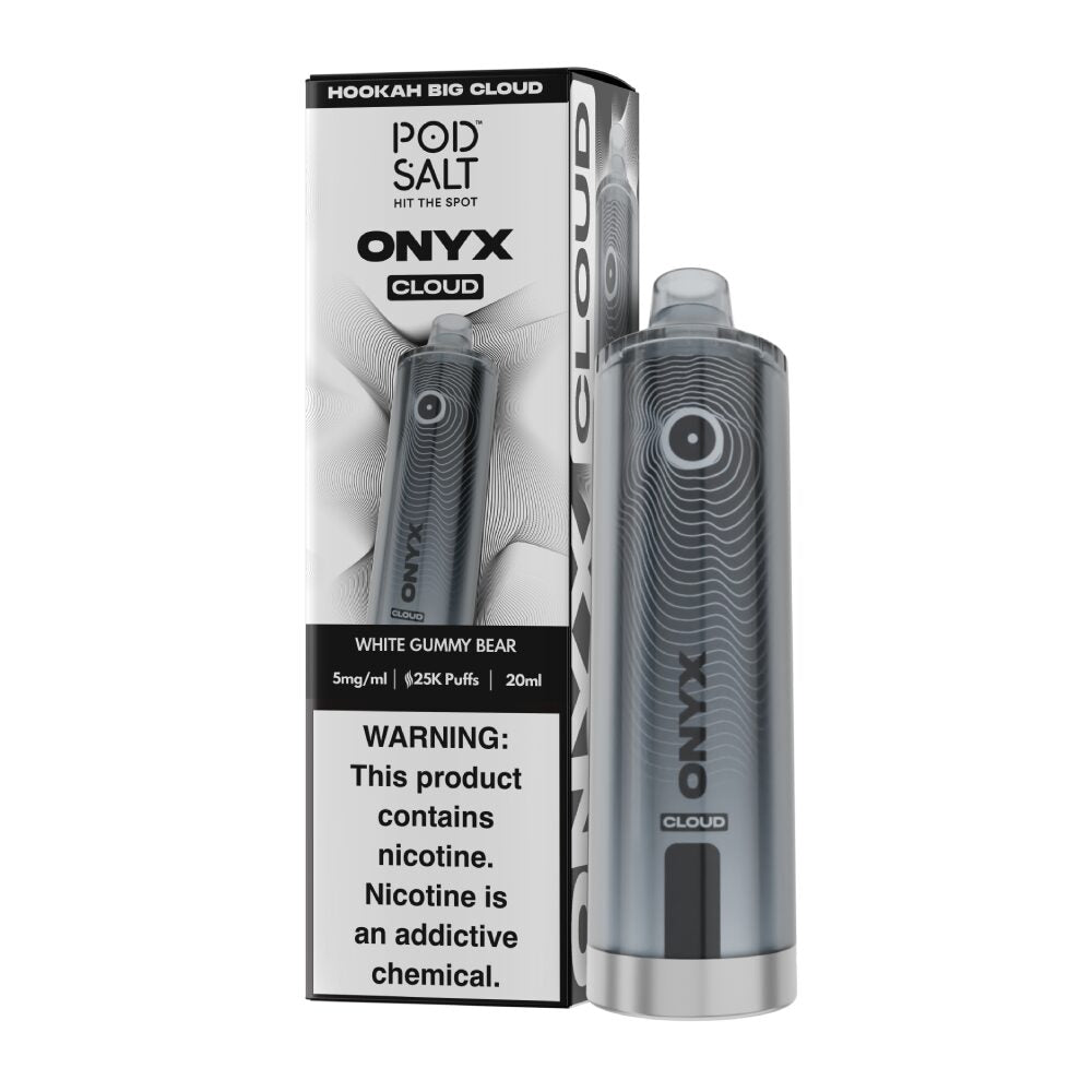 Onyx Cloud 25K Disposable white gummy with packaging