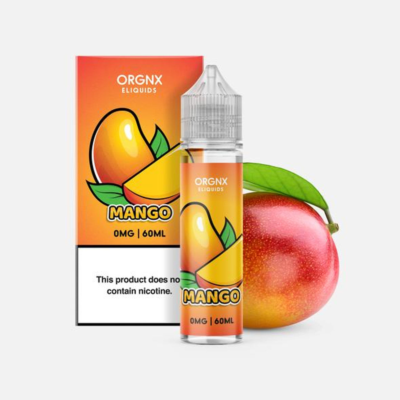 Mango ORGNX TFN 60mL 0mg Bottle with packaging