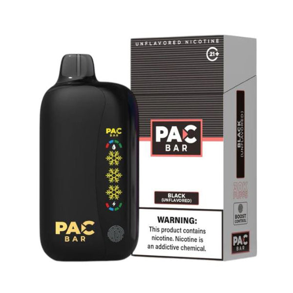 Pac Bar 30K Disposable unflavored black with packaging