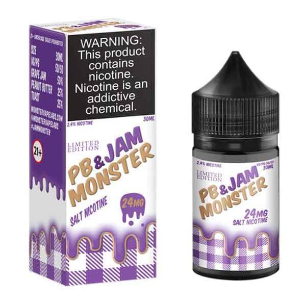 PB & Jam Grape by Jam Monster Salt Nicotine 30ml with packaging