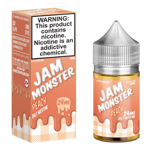 Peach By Jam Monster Salts E-Liquid with packaging