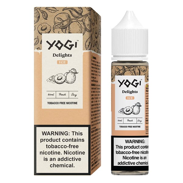 Peach Ice by Yogi Delights Tobacco-Free Nicotine 60ml with packaging