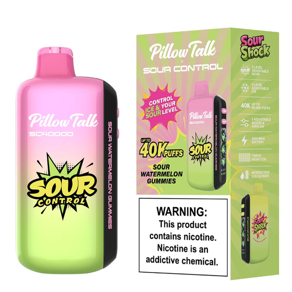 Pillow Talk SC40k Disposable sour watermelon gummies with packaging
