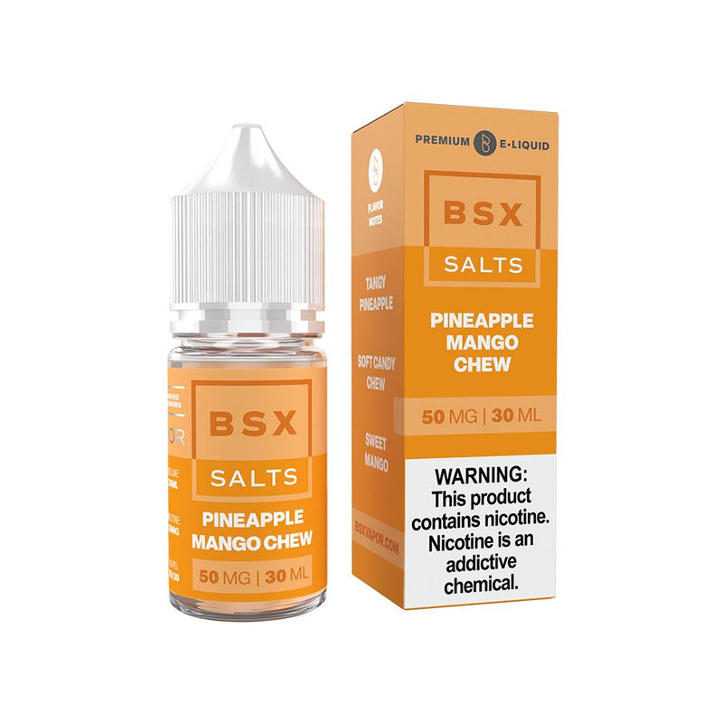 Pineapple Mango Chew | Glas BSX Salts | 30mL 50mg bottle with packaging 
