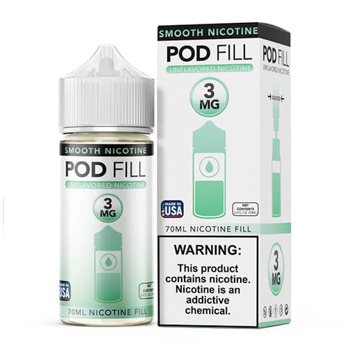 Pod Fill Unflavored Salt Nicotine Base | 70mL 3mg with Packaging