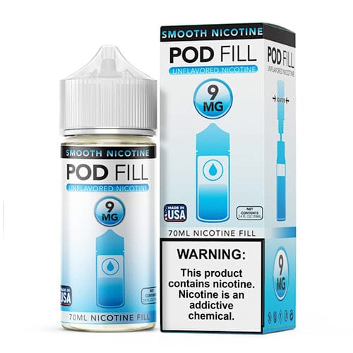 Pod Fill Unflavored Salt Nicotine Base | 70mL 9mg with Packaging