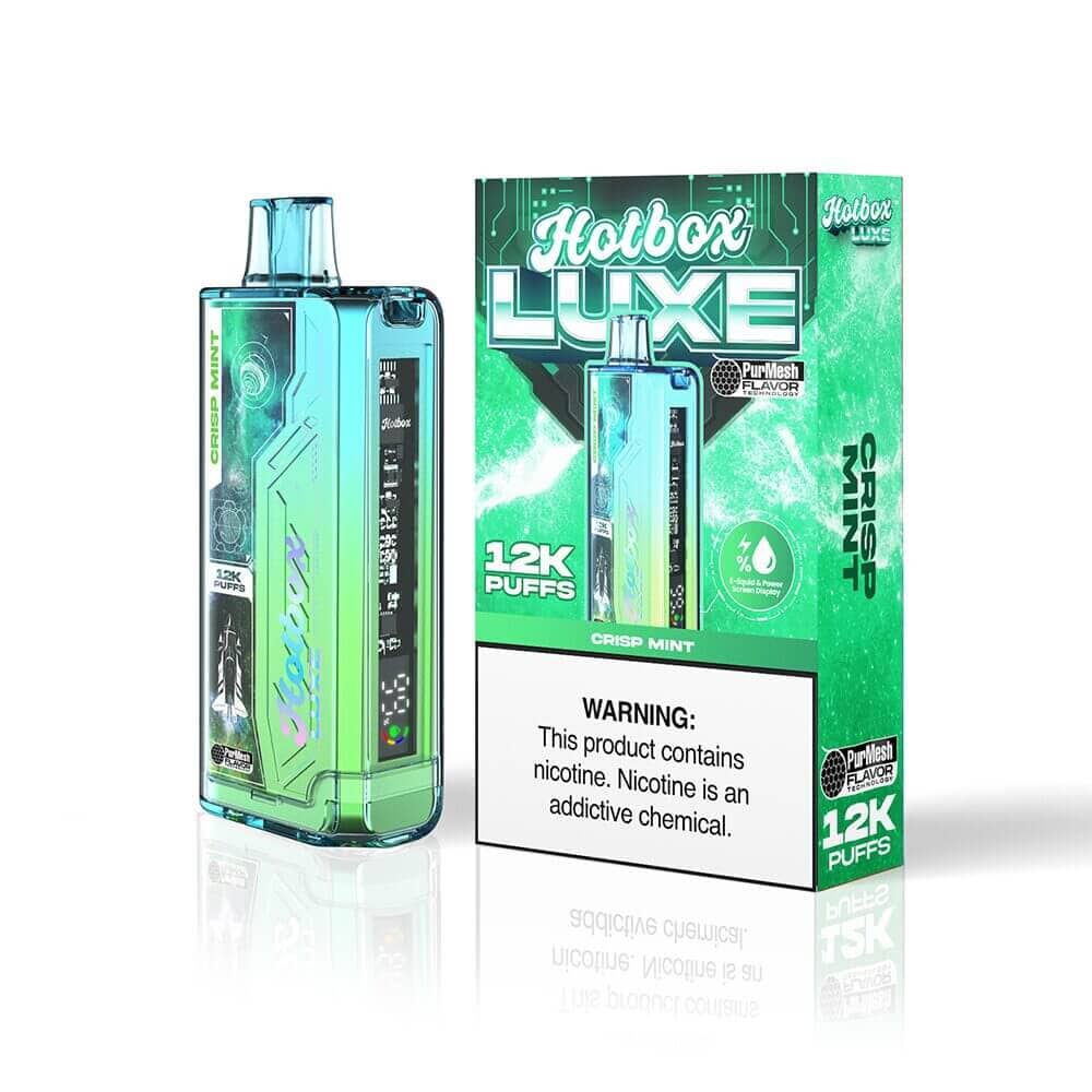 Puff HotBox Luxe Disposable 12000 puffs 20mL 50mg Crisp Mint with Packaging