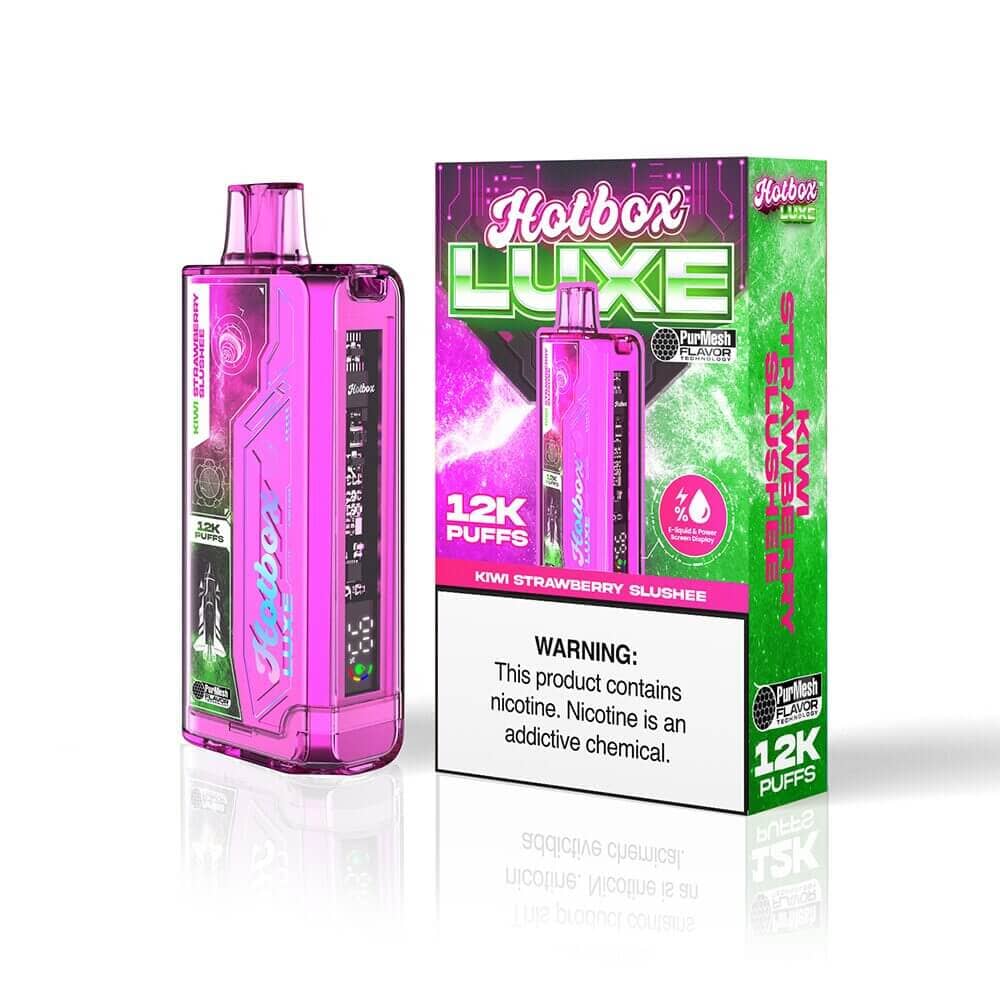 Puff HotBox Luxe Disposable 12000 puffs 20mL 50mg Kiwi Strawberry Slushee with Packaging