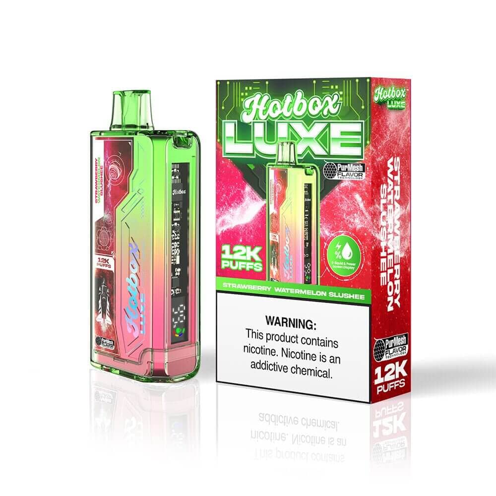 Puff HotBox Luxe Disposable 12000 puffs 20mL 50mg Strawberry Watermelon Slushee with Packaging