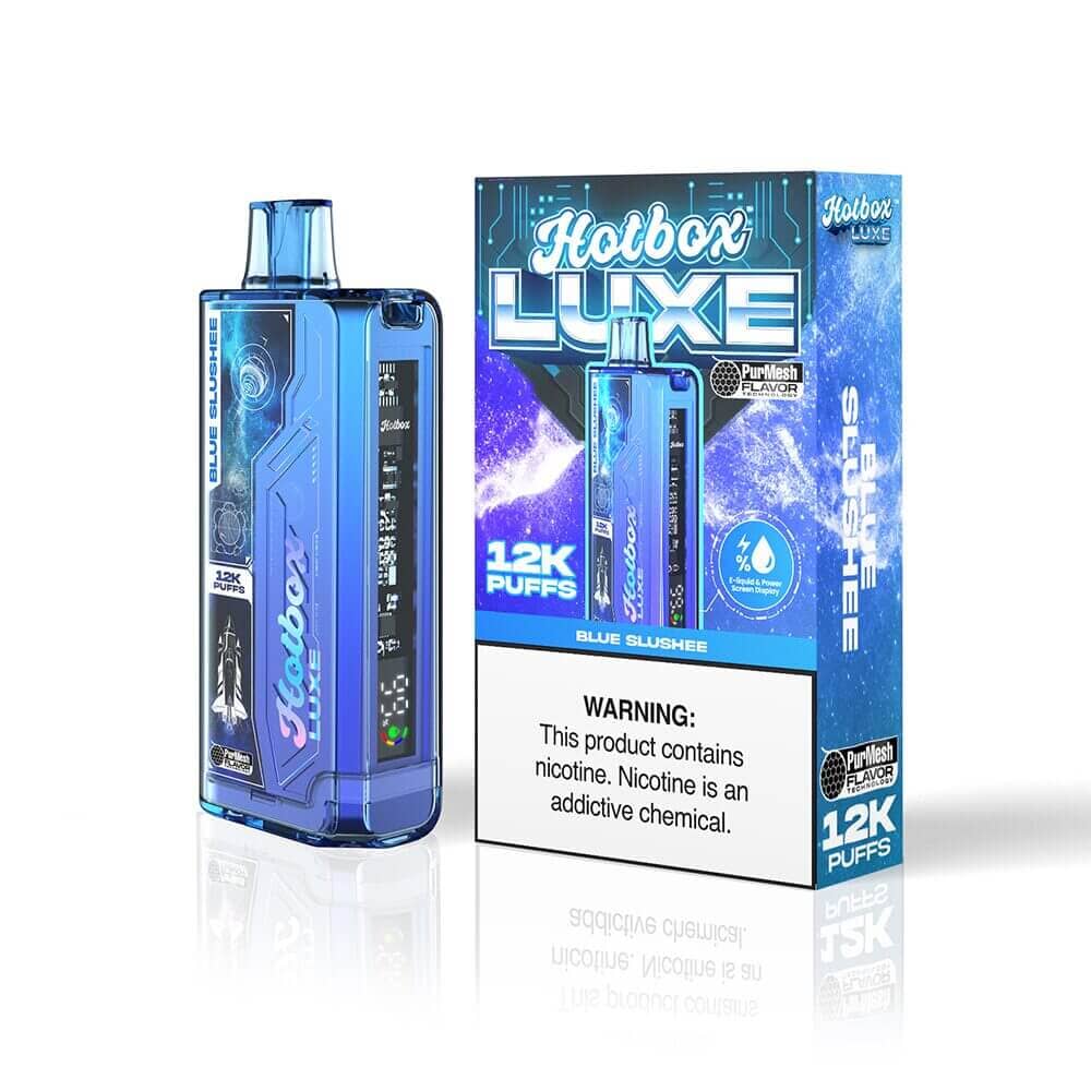 Puff HotBox Luxe Disposable 12000 puffs 20mL 50mg Blue Slushee with Packaging