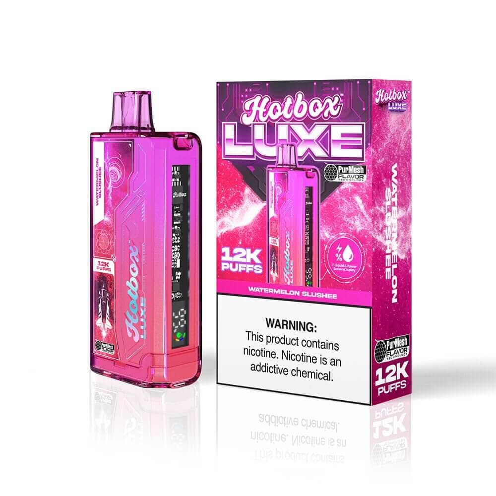 Puff HotBox Luxe Disposable 12000 puffs 20mL 50mg Watermelon Slushee with Packaging