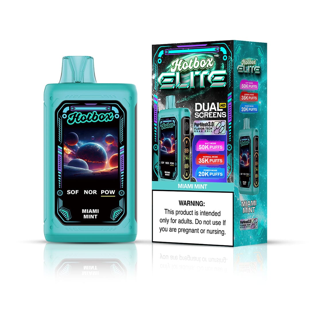 Puff Labs Hotbox Elite Disposable miami mint with packaging