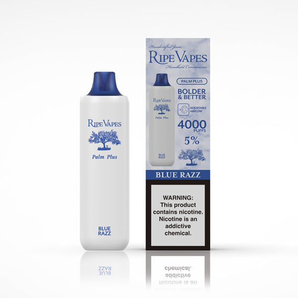 Ripe Vape Palm Plus Disposable blue razz with packaging