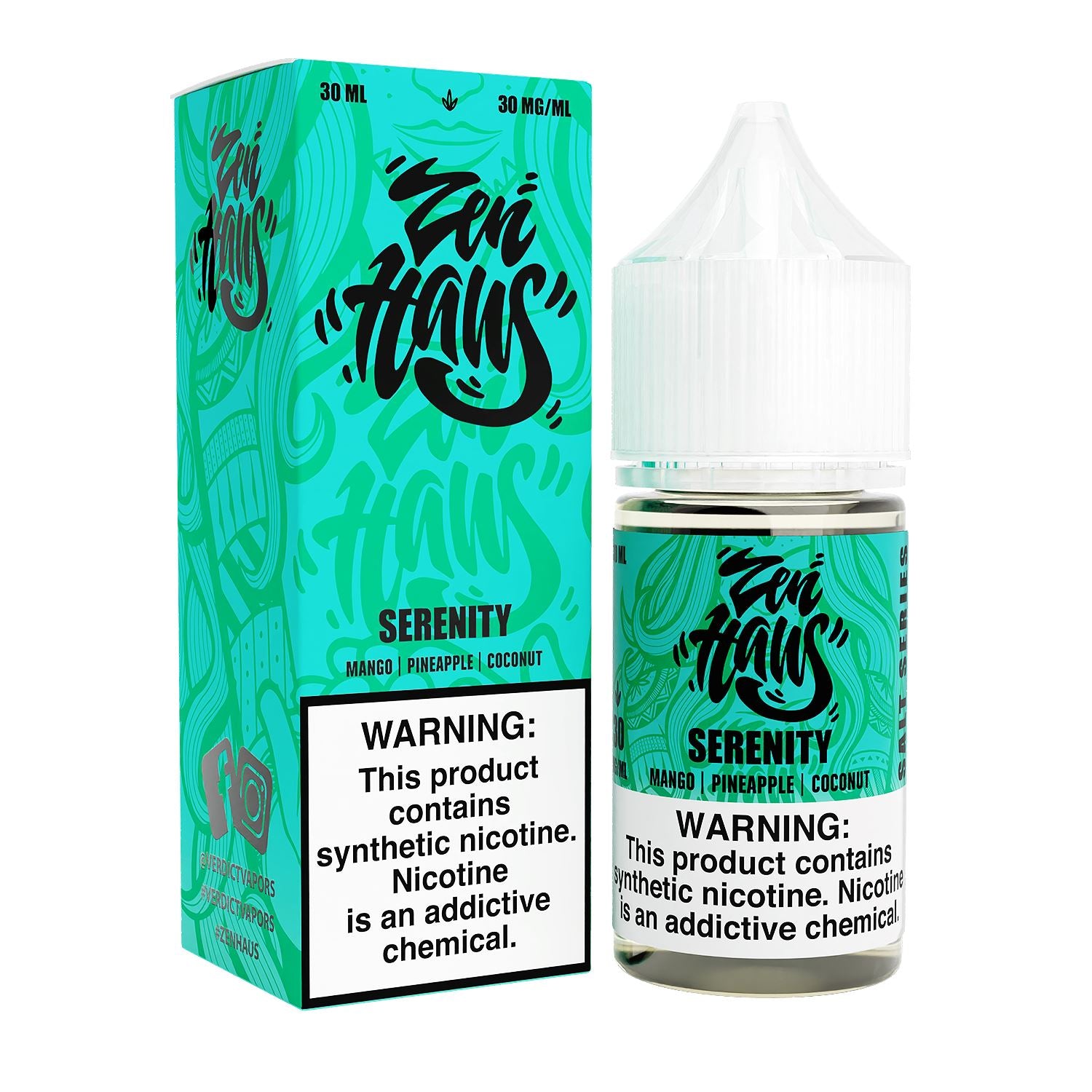 Serenity by ZEN HAUS SALTS E-Liquid 30ml with packaging
