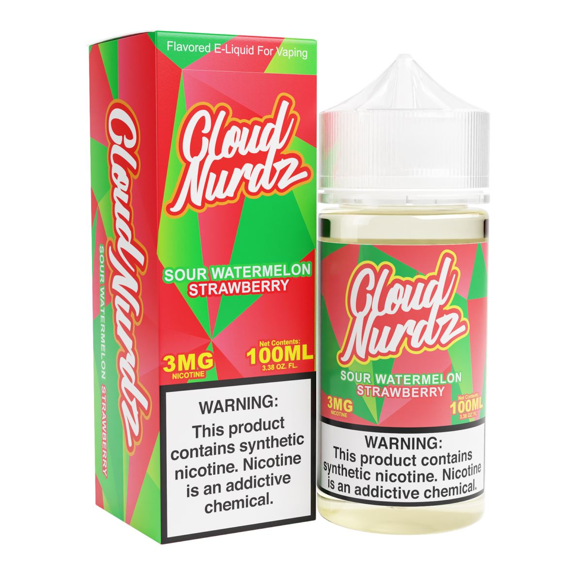 Sour Watermelon Strawberry by Cloud Nurdz TFN 100ml with packaging